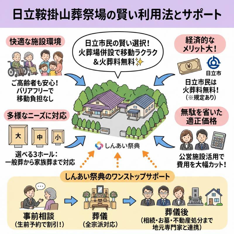 日立鞍掛山葬祭場の利用手順と費用相場