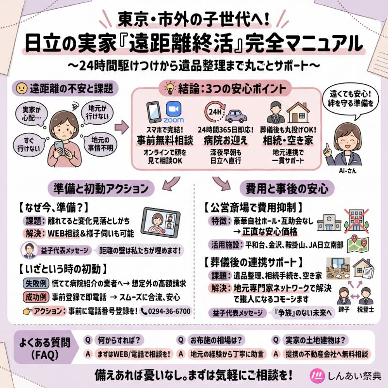 日立市の実家で葬儀が必要になった時の『遠距離終活』