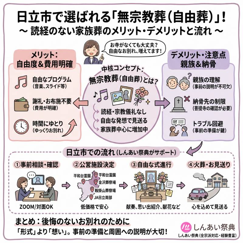 無宗教　自由葬儀　読経なし