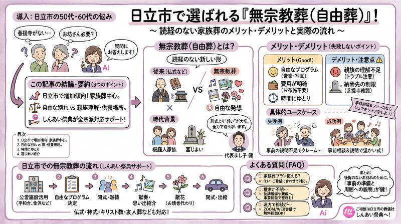 無宗教　自由葬儀　読経なし